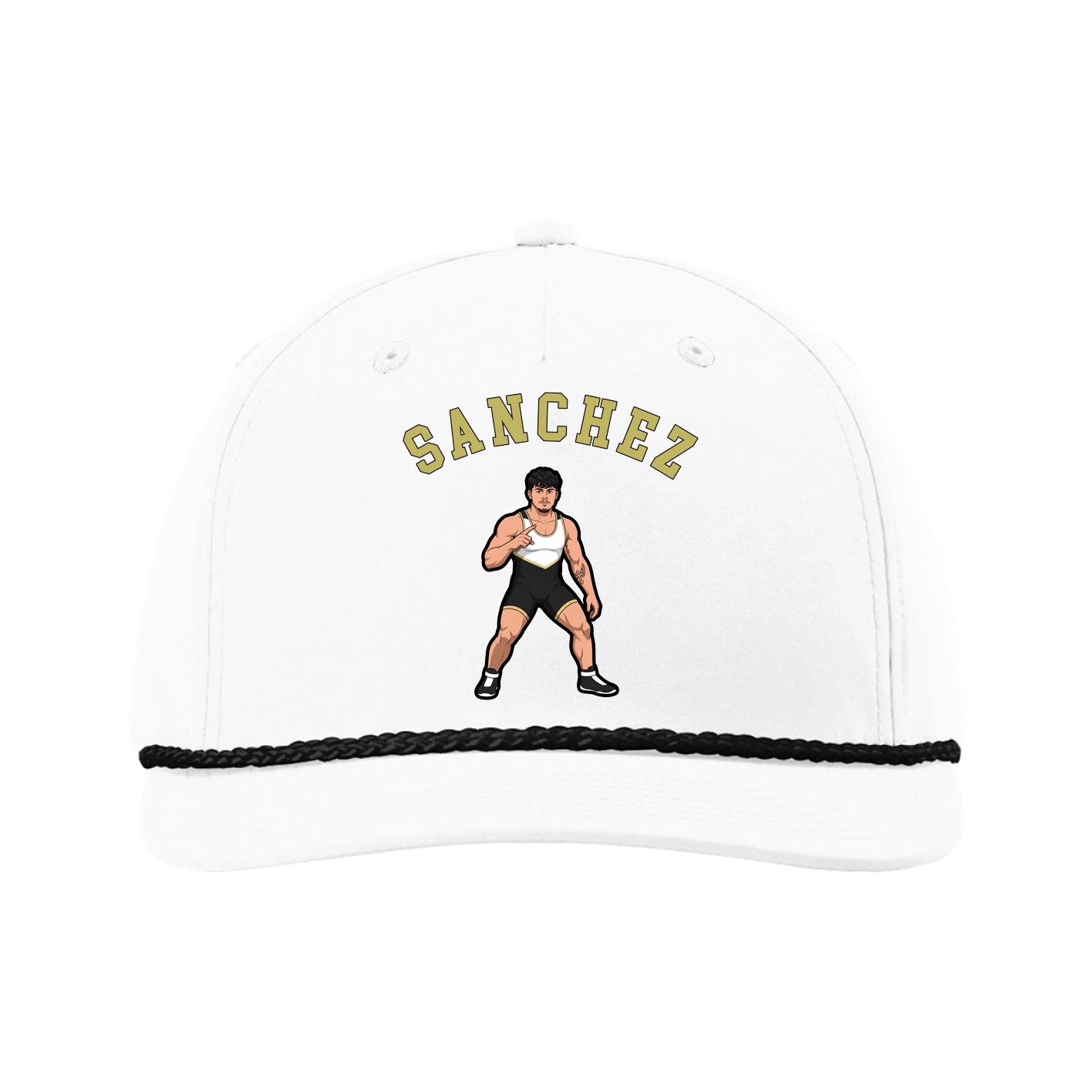 Five-Panel Classic Rope Cap — Shirsey Arch in White