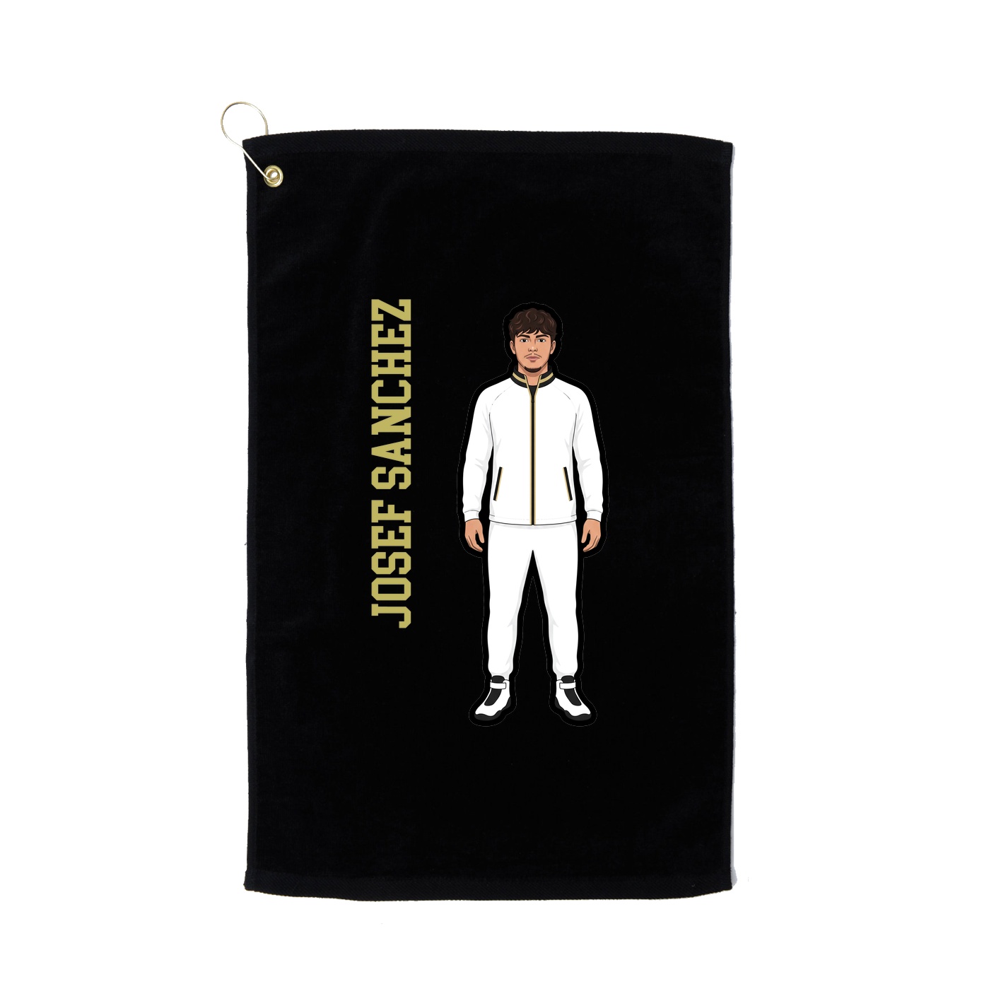Golf Towel — Name Vertical in Black