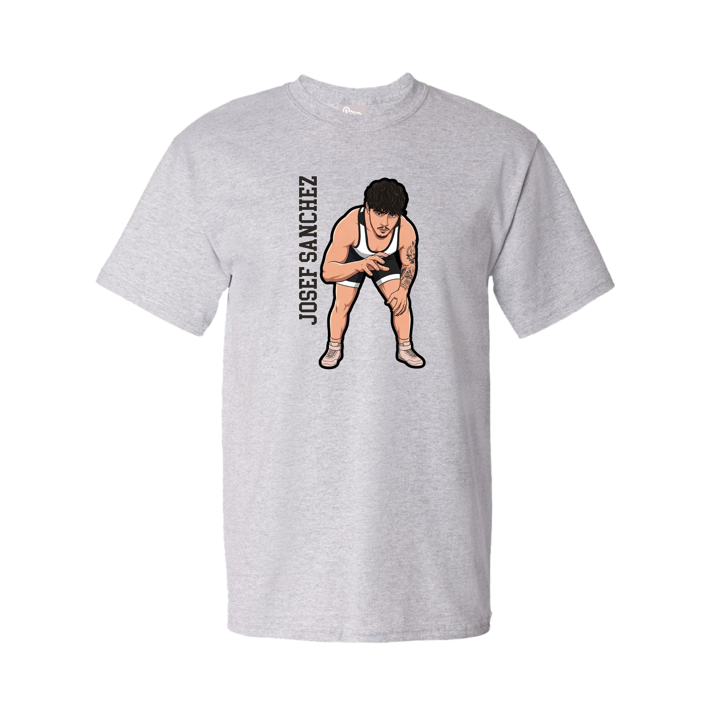 Tee — Name Vertical in Grey