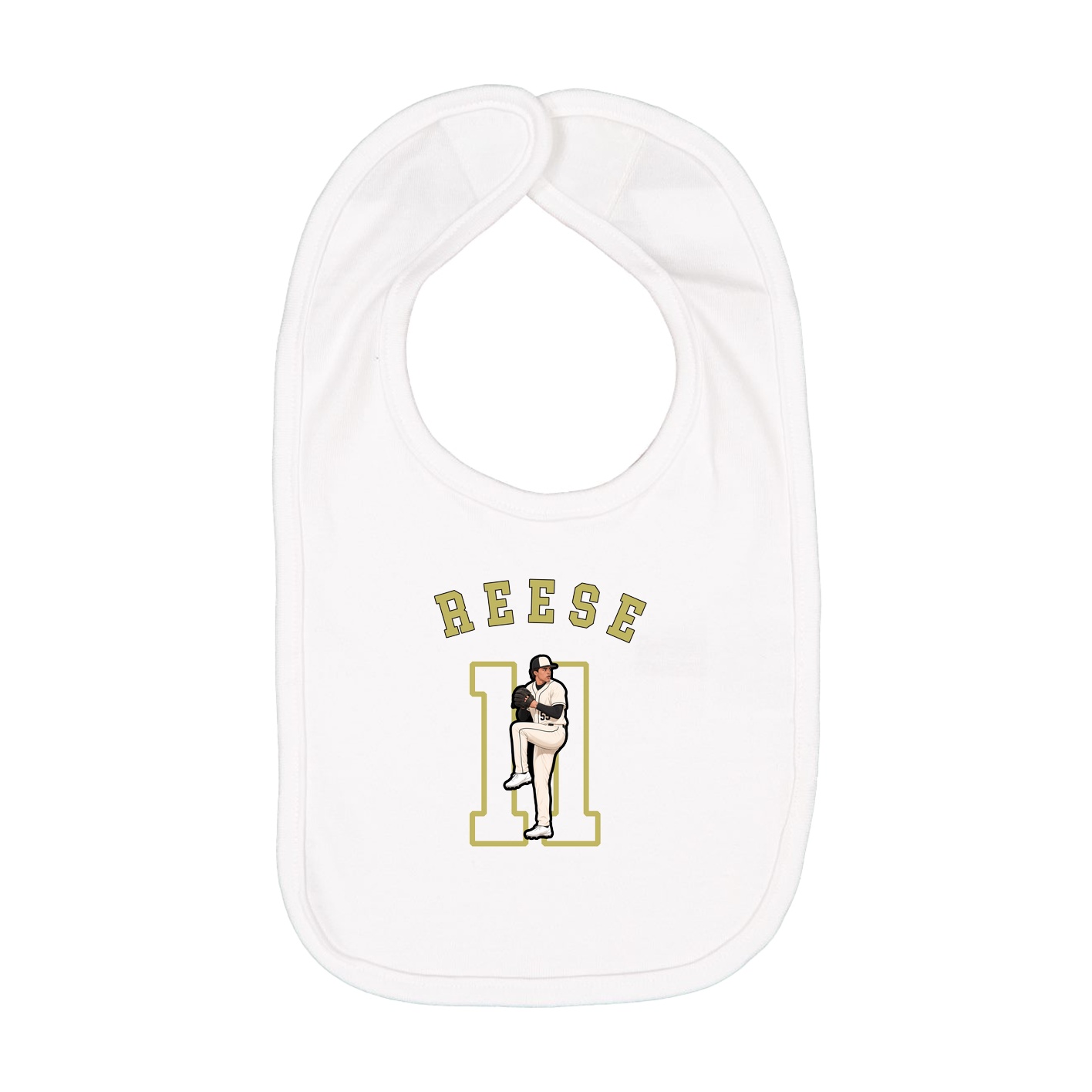 Infant Bib — Shirsey Arch in White