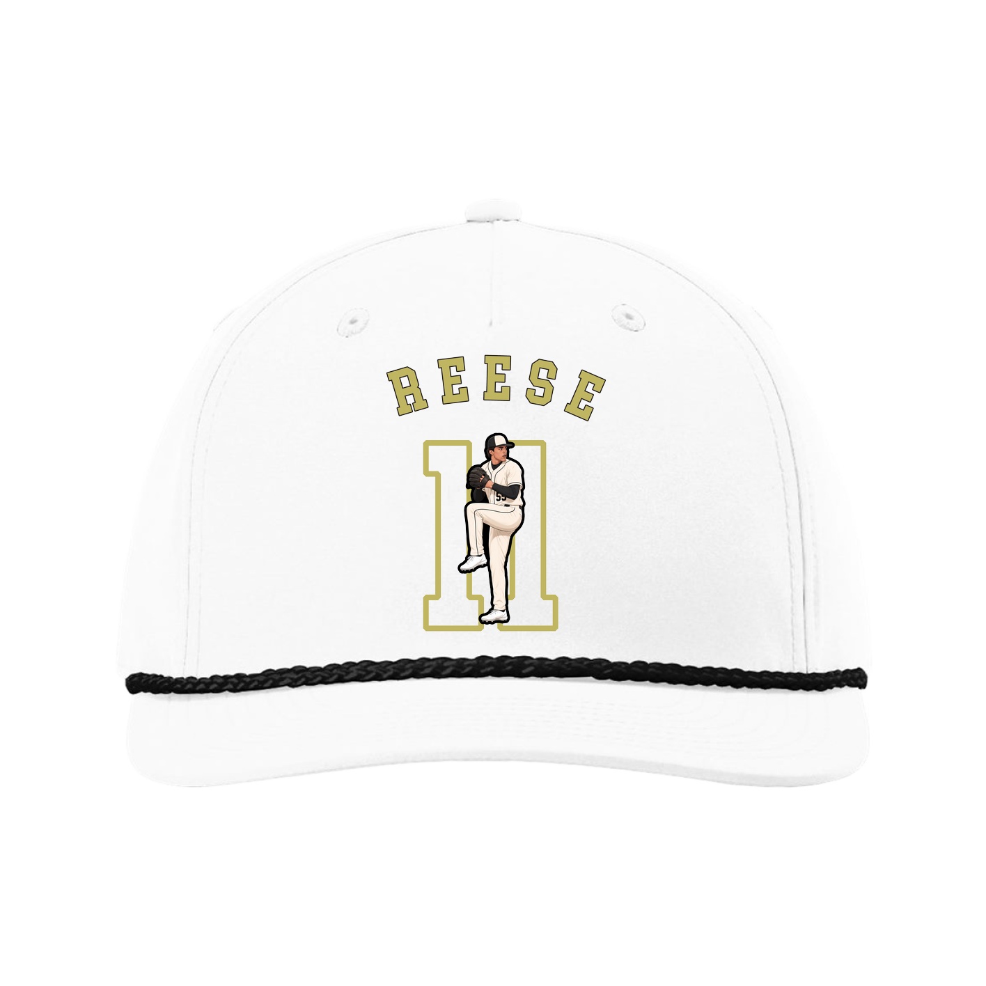 Five-Panel Classic Rope Cap — Shirsey Arch in White