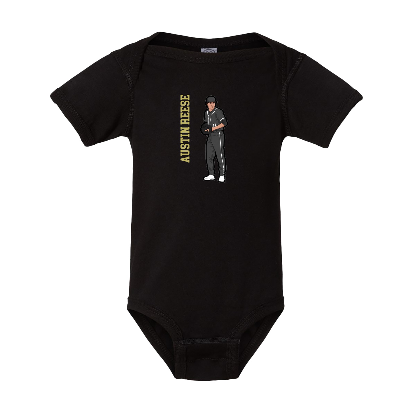 Baby Onesie — Name Vertical in Black