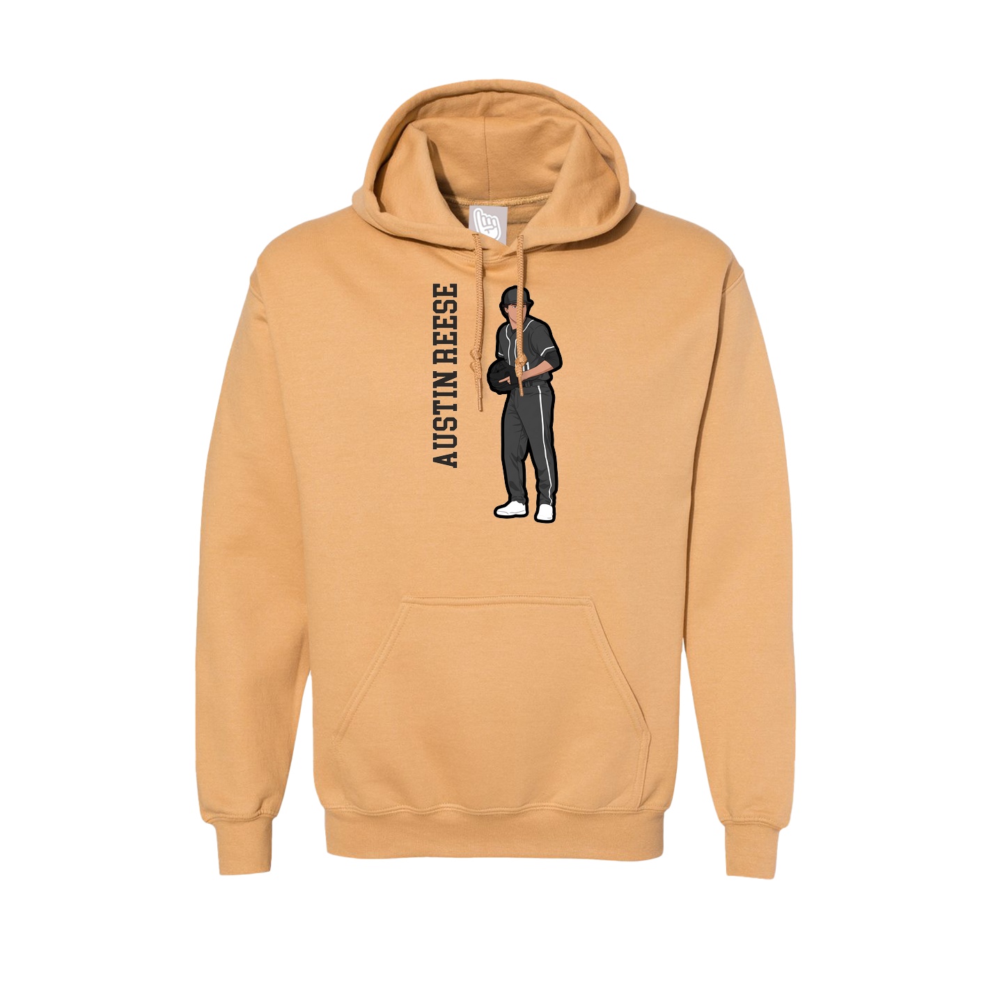 Hoodie — Name Vertical in Vegas Gold