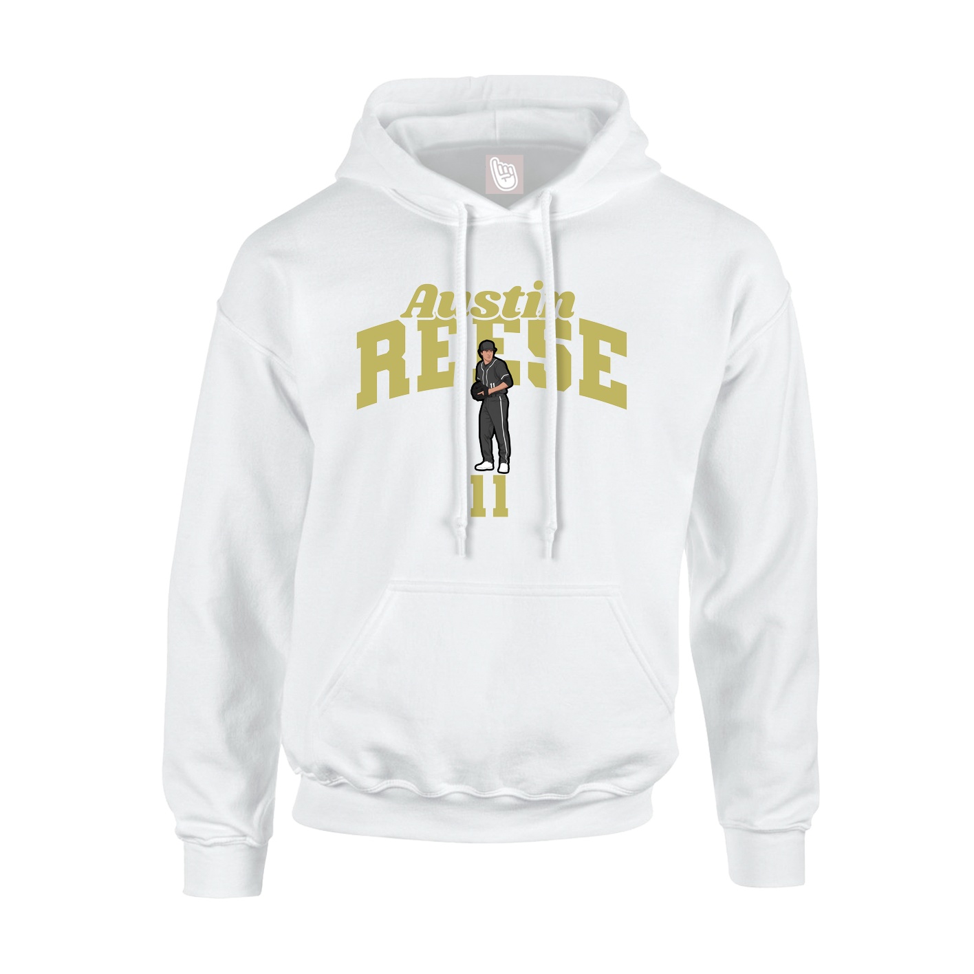Youth Hoodie — Signature Arch in White