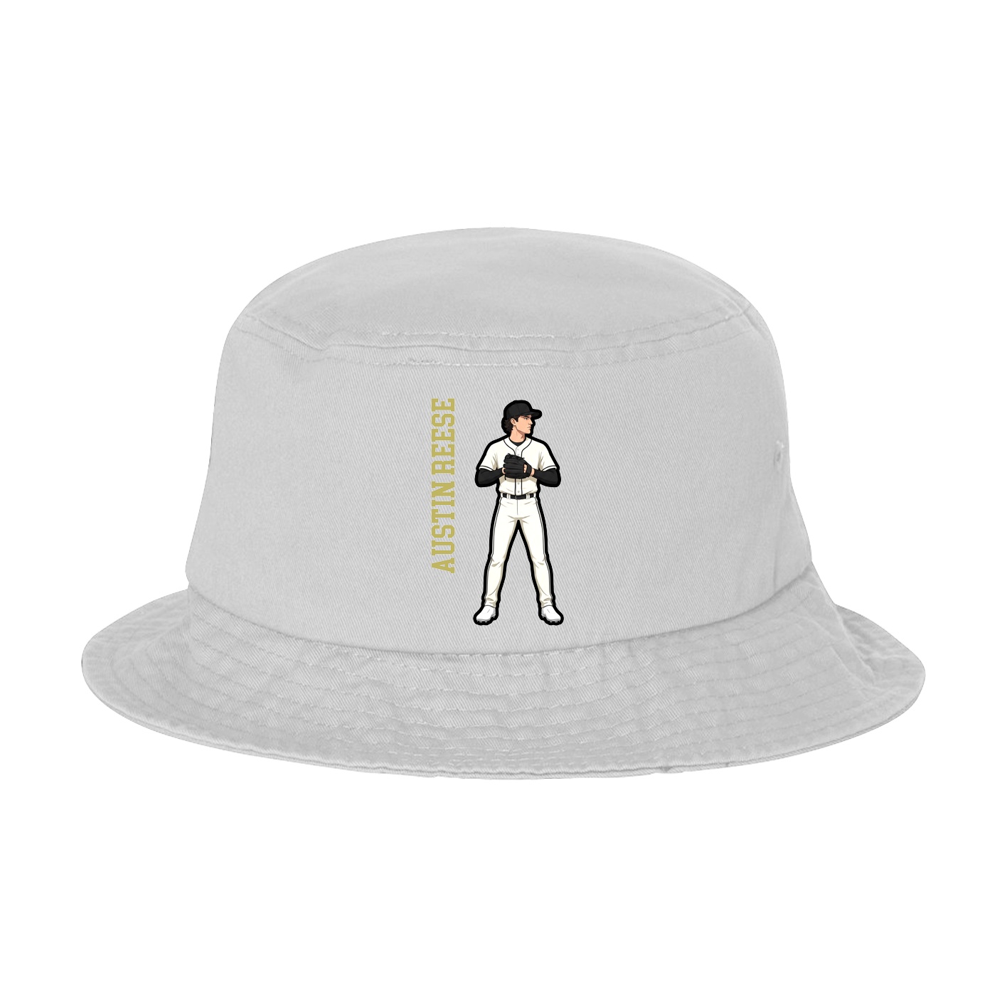 Bucket Cap — Name Vertical in White