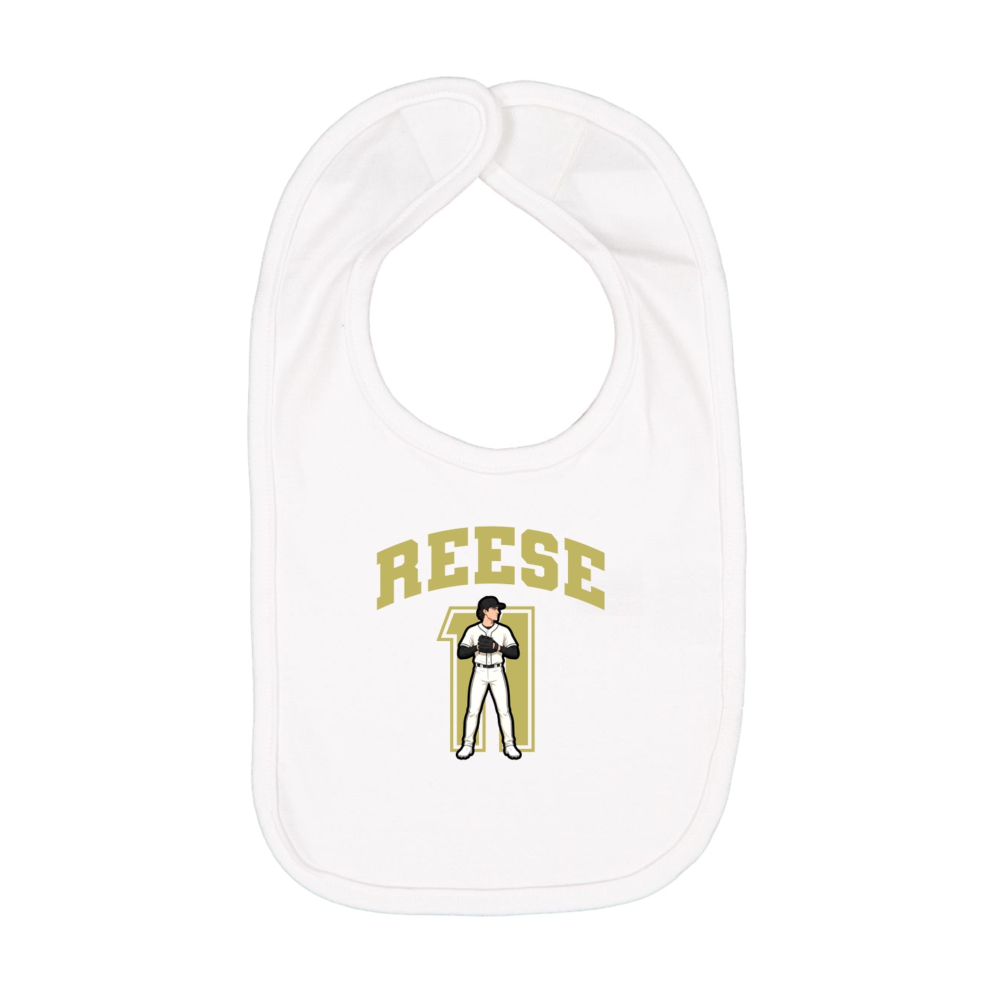Infant Bib — Number in White