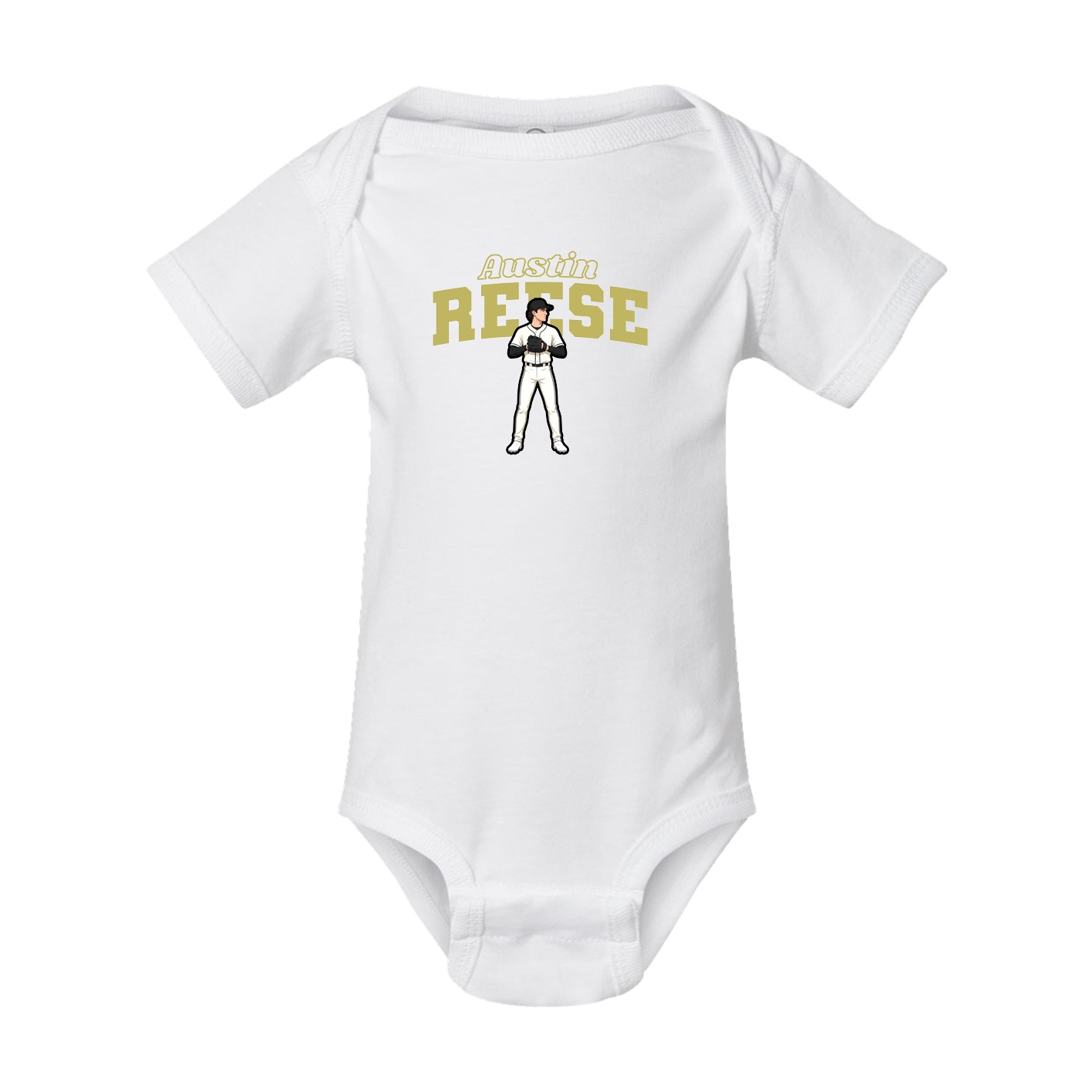 Baby Onesie — Name Arch in White