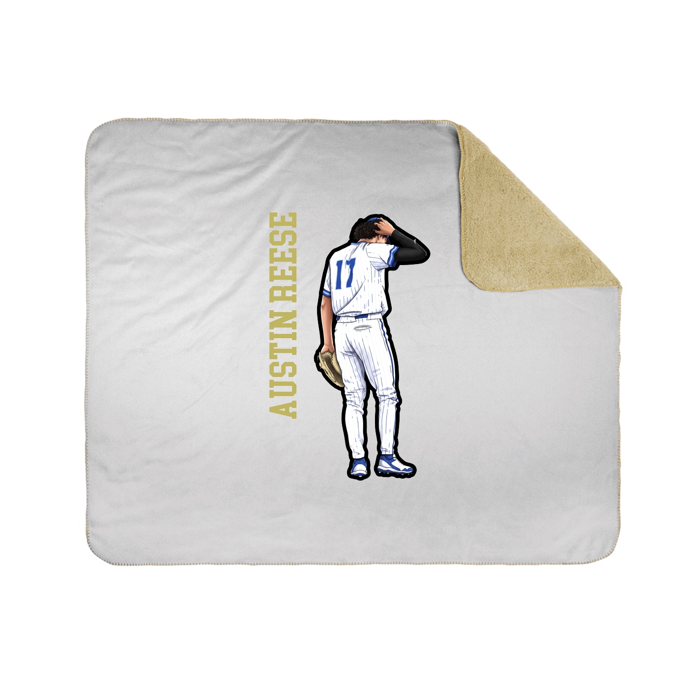 Throw Blanket — Name Vertical in White