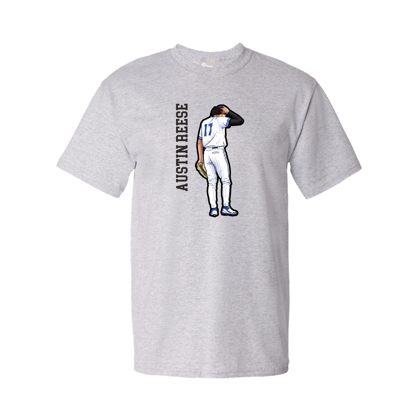 Youth Tee — Name Vertical in Grey
