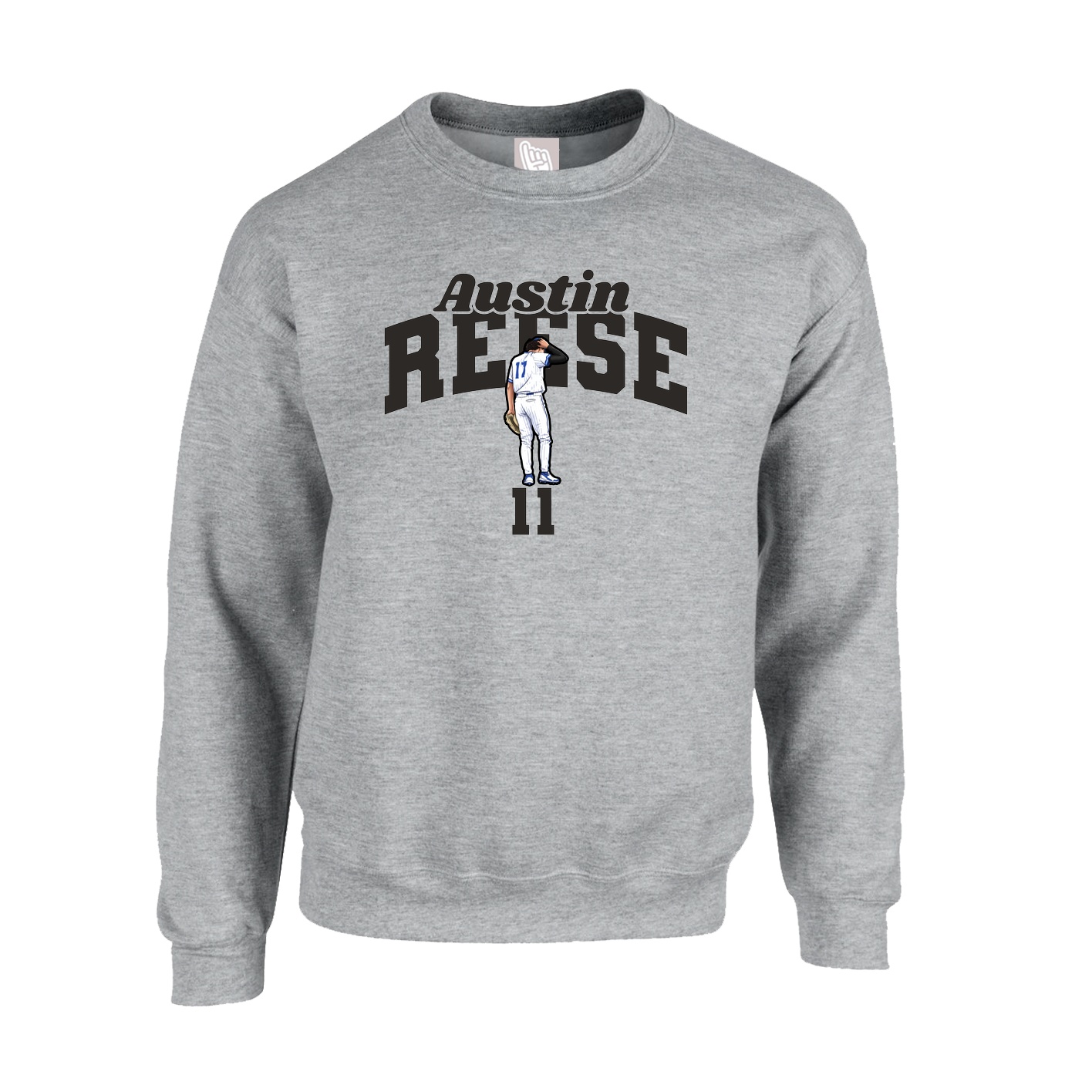 Fleece Crew — Signature Arch in Grey