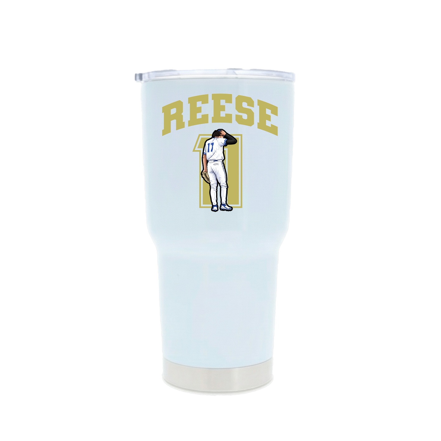 30oz Stainless Steel Tumbler — Number in White