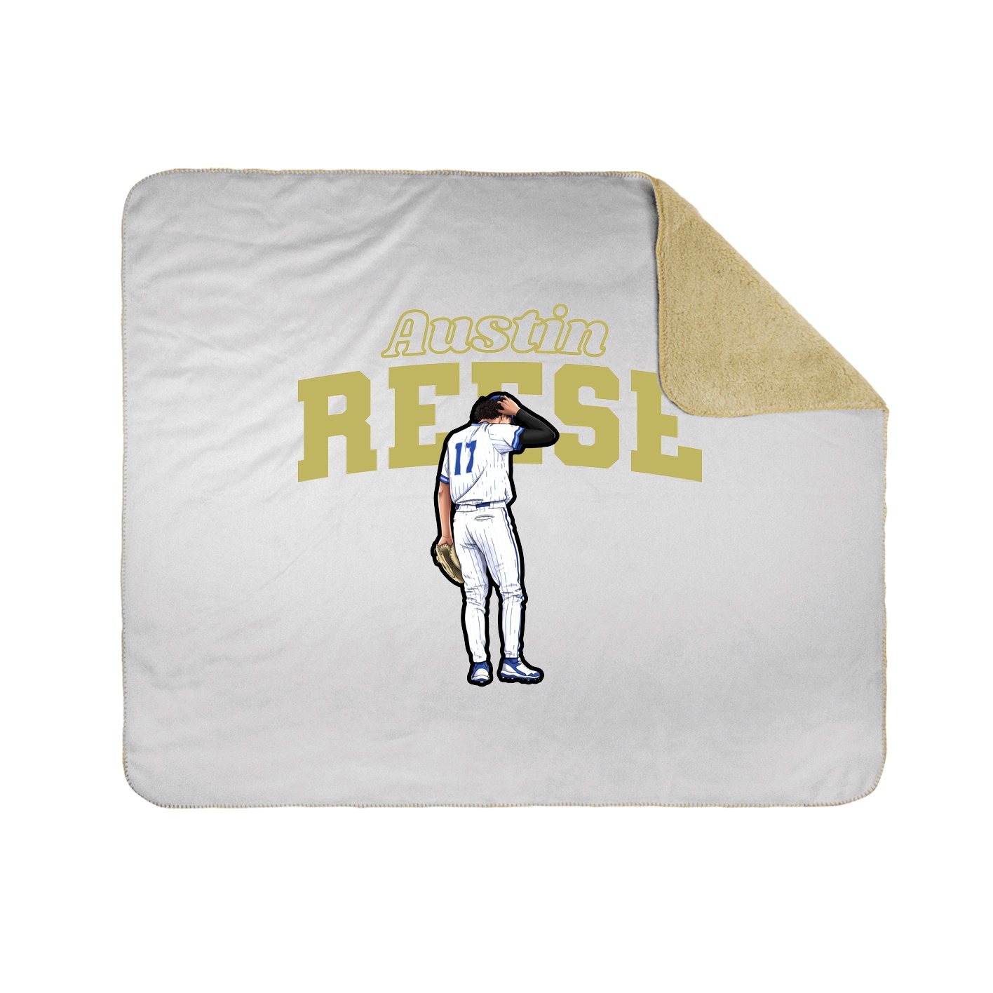 Throw Blanket — Name Arch in White