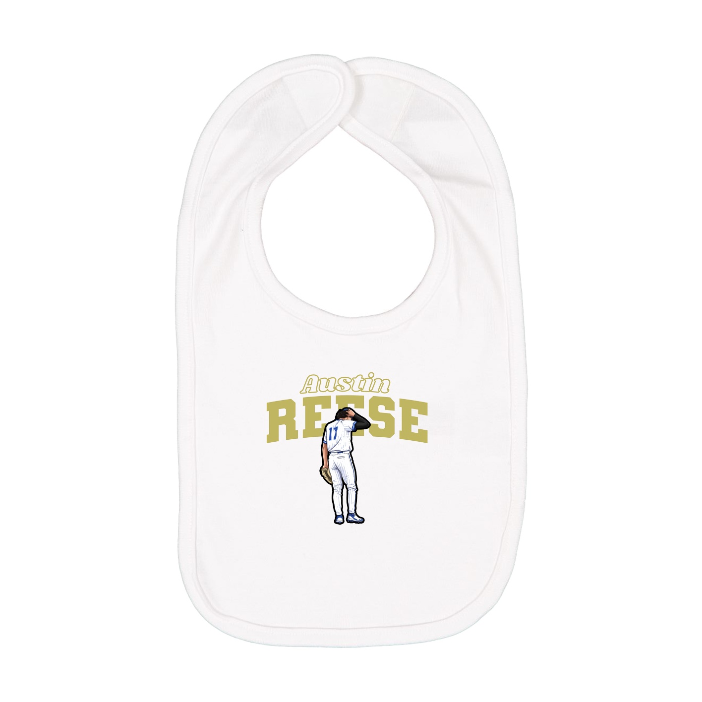 Infant Bib — Name Arch in White