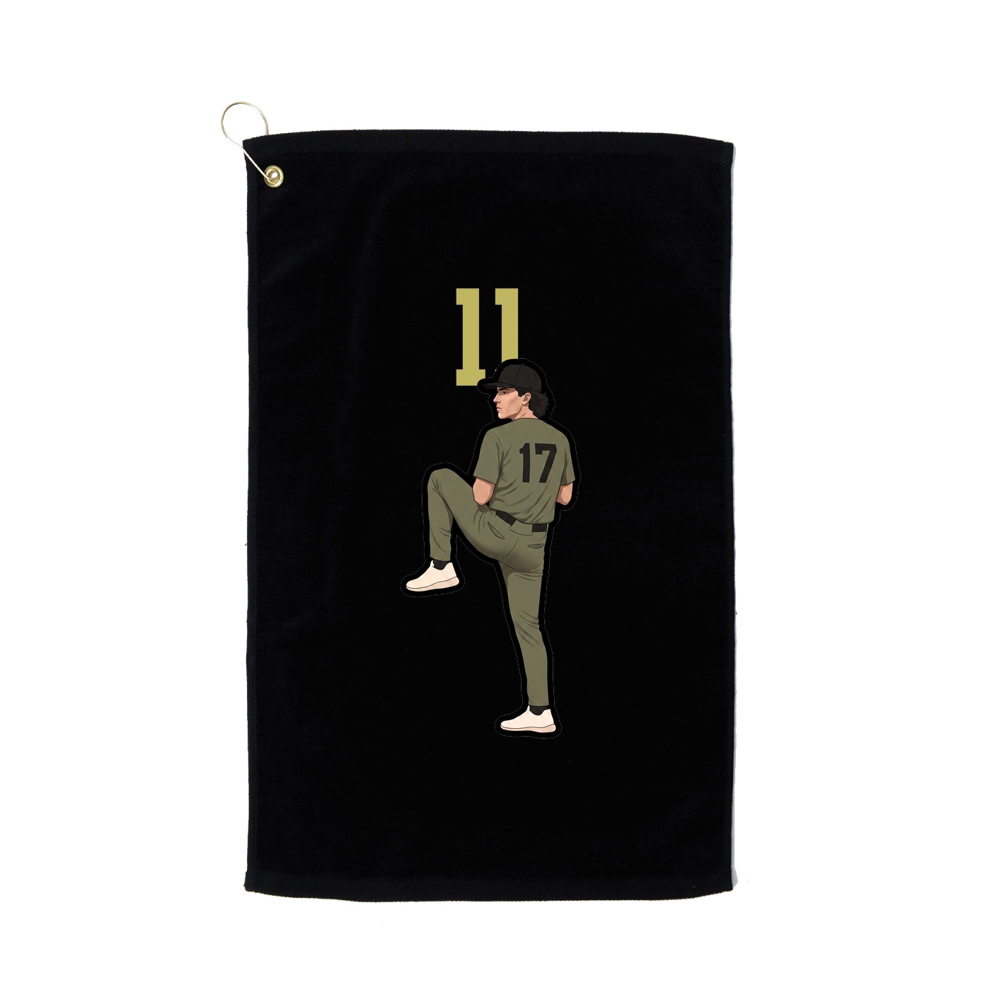 Golf Towel — Number Top in Black