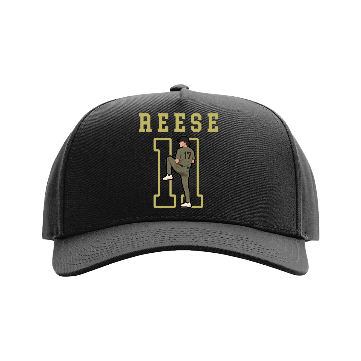 Full Fabric Five-Panel Champ Cap — Shirsey in Black