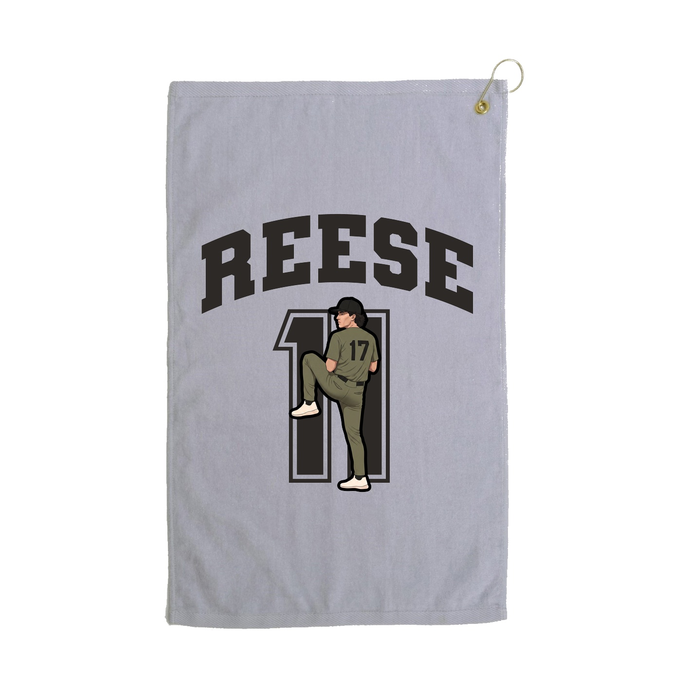 Golf Towel — Number in Grey
