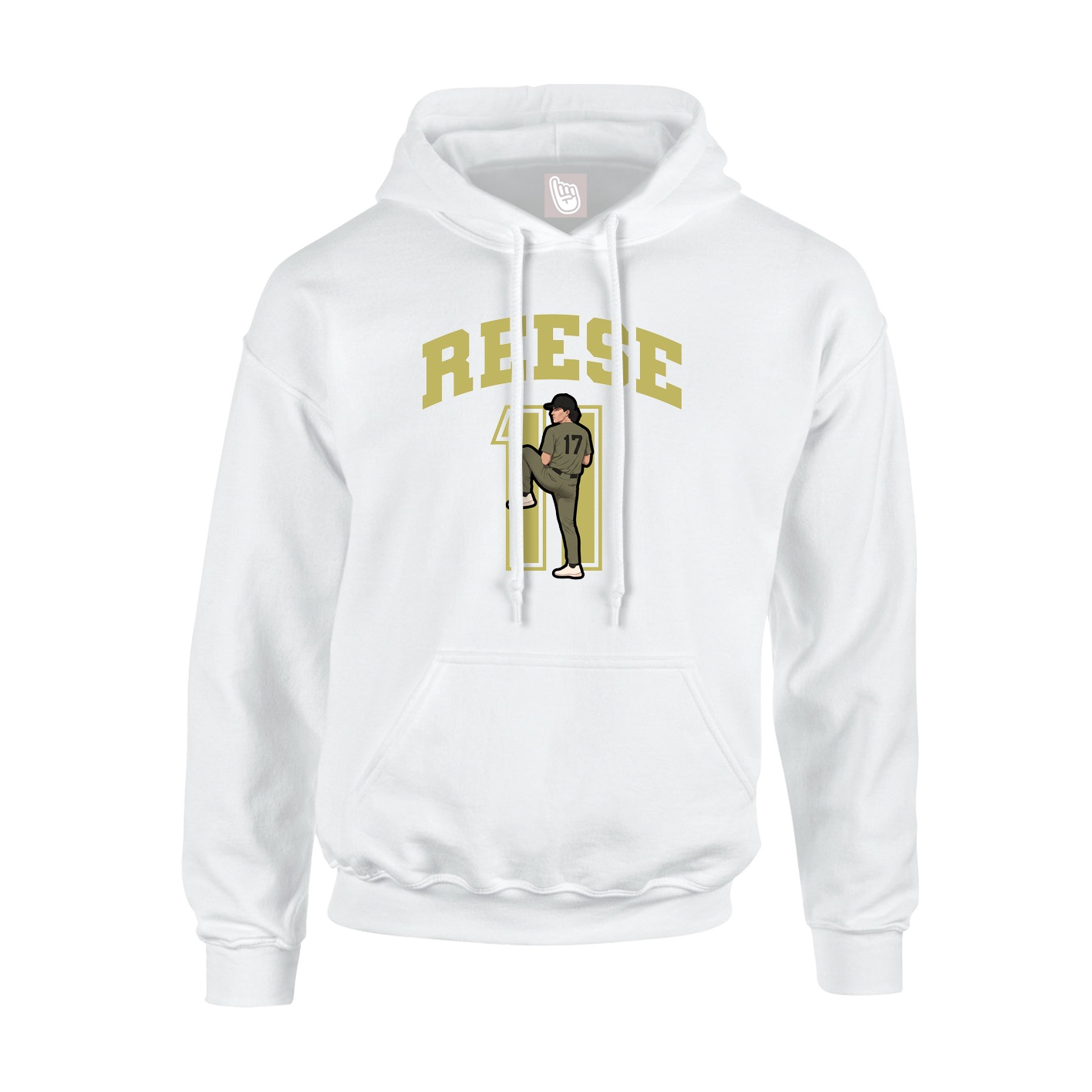 Youth Hoodie — Number in White