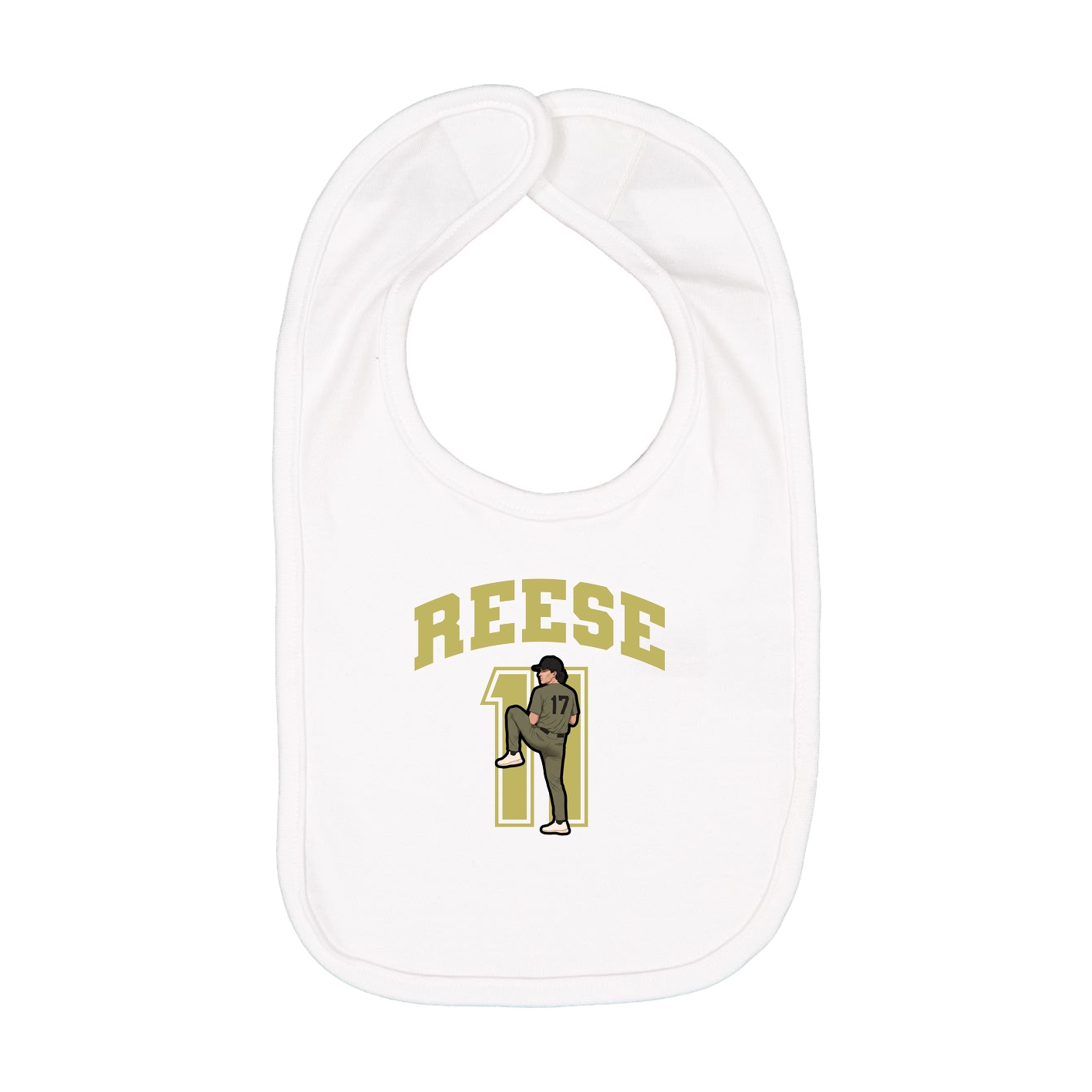 Infant Bib — Number in White