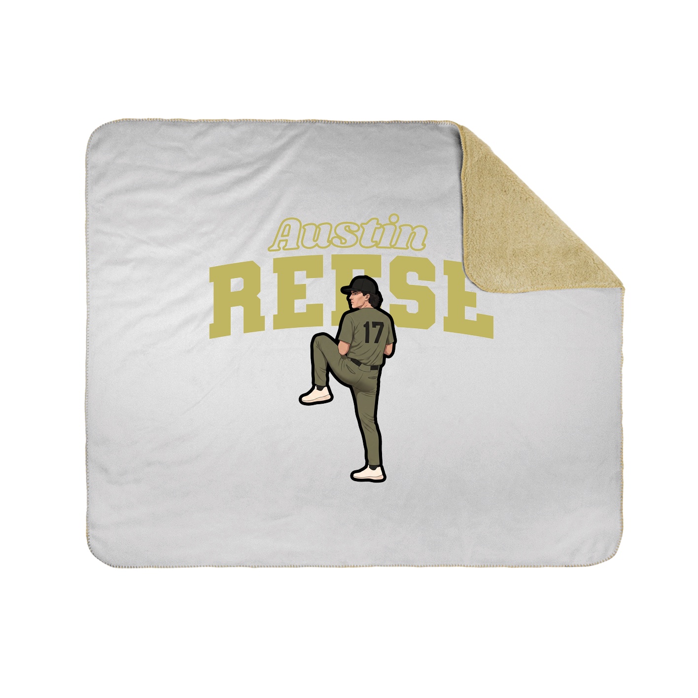 Throw Blanket — Name Arch in White