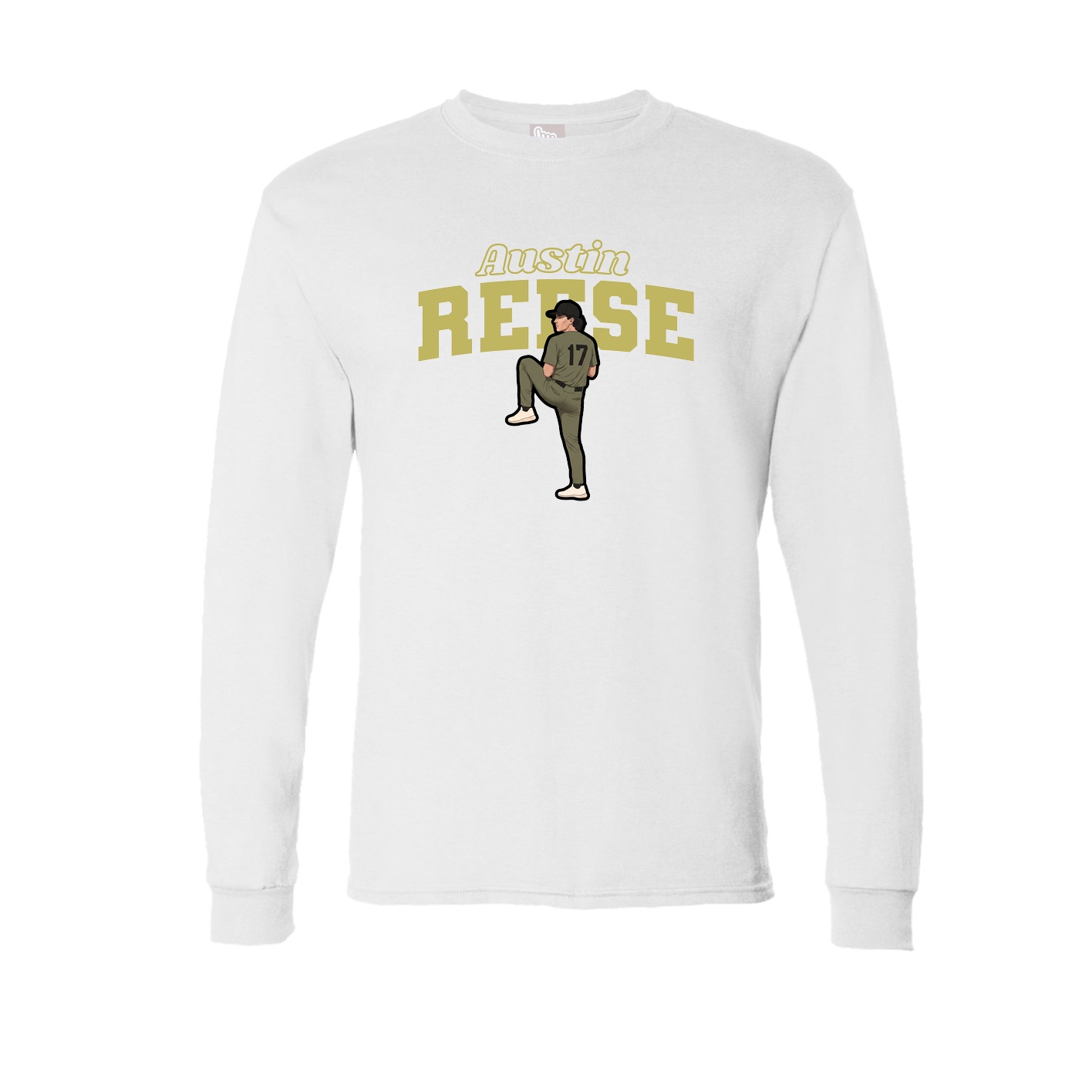 Long Sleeve Tee — Name Arch in White
