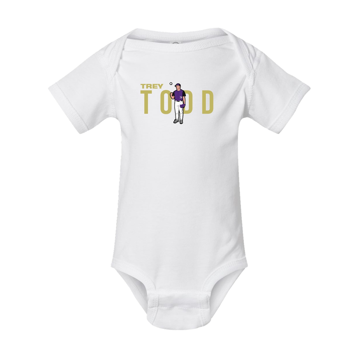 Baby Onesie — Player Name in White