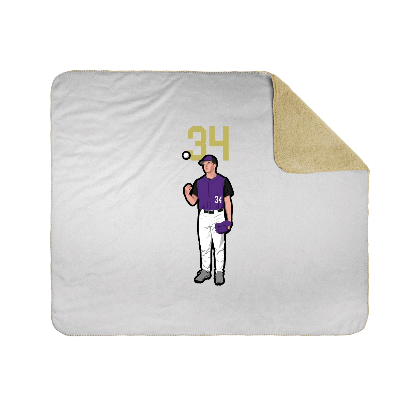 Throw Blanket — Number Top in White
