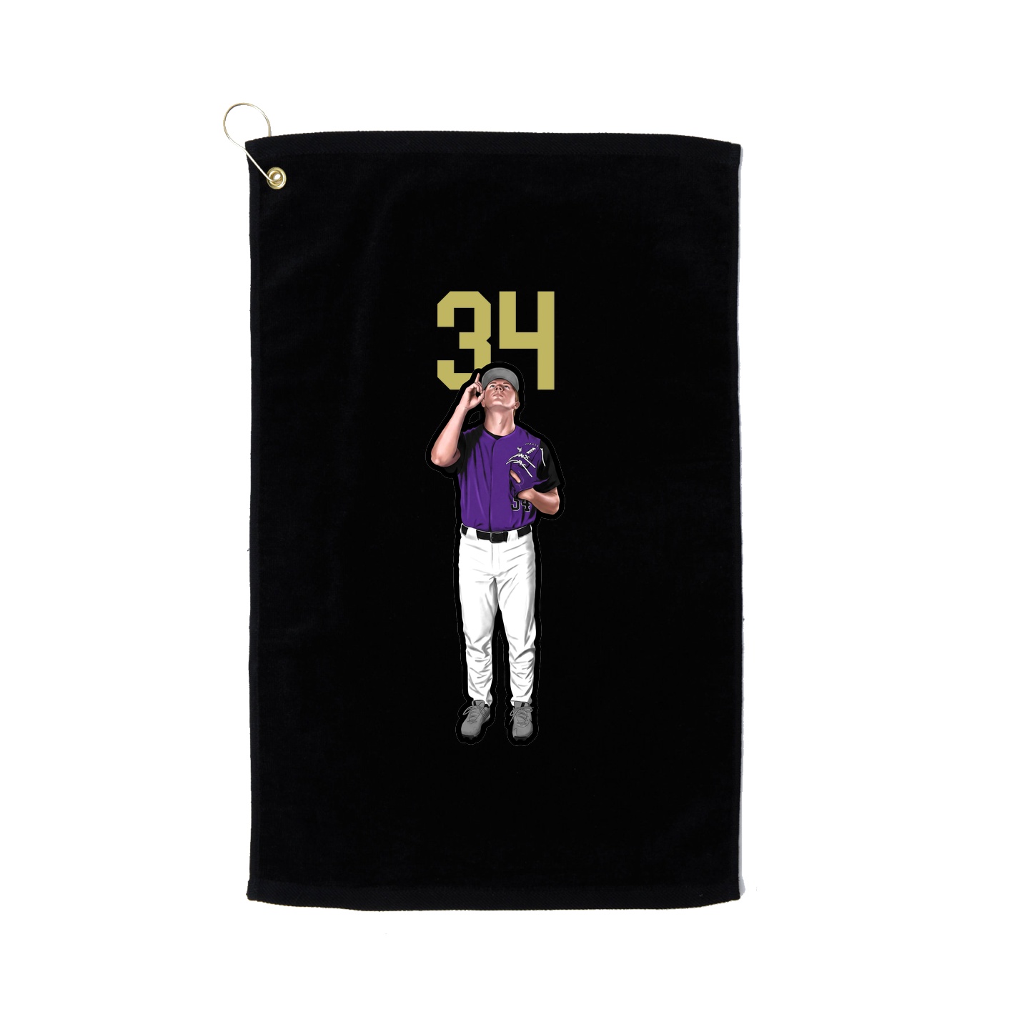 Golf Towel — Number Top in Black