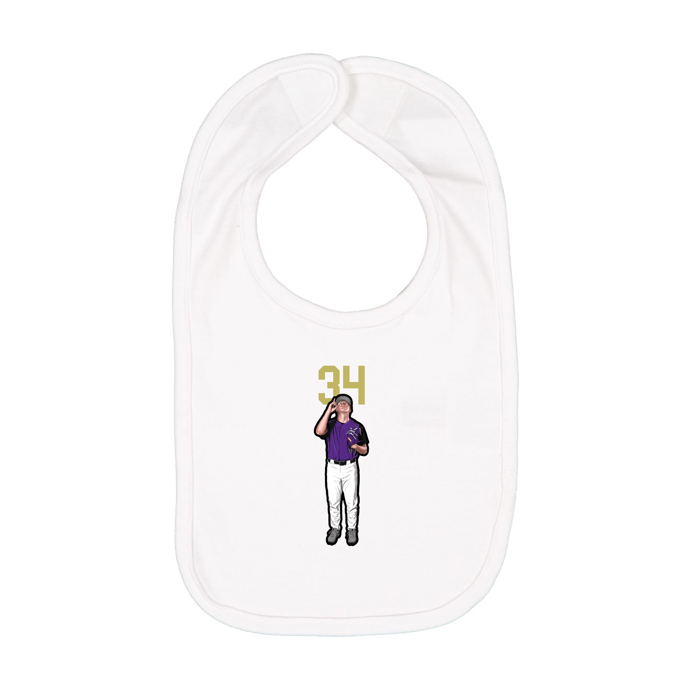 Infant Bib — Number Top in White