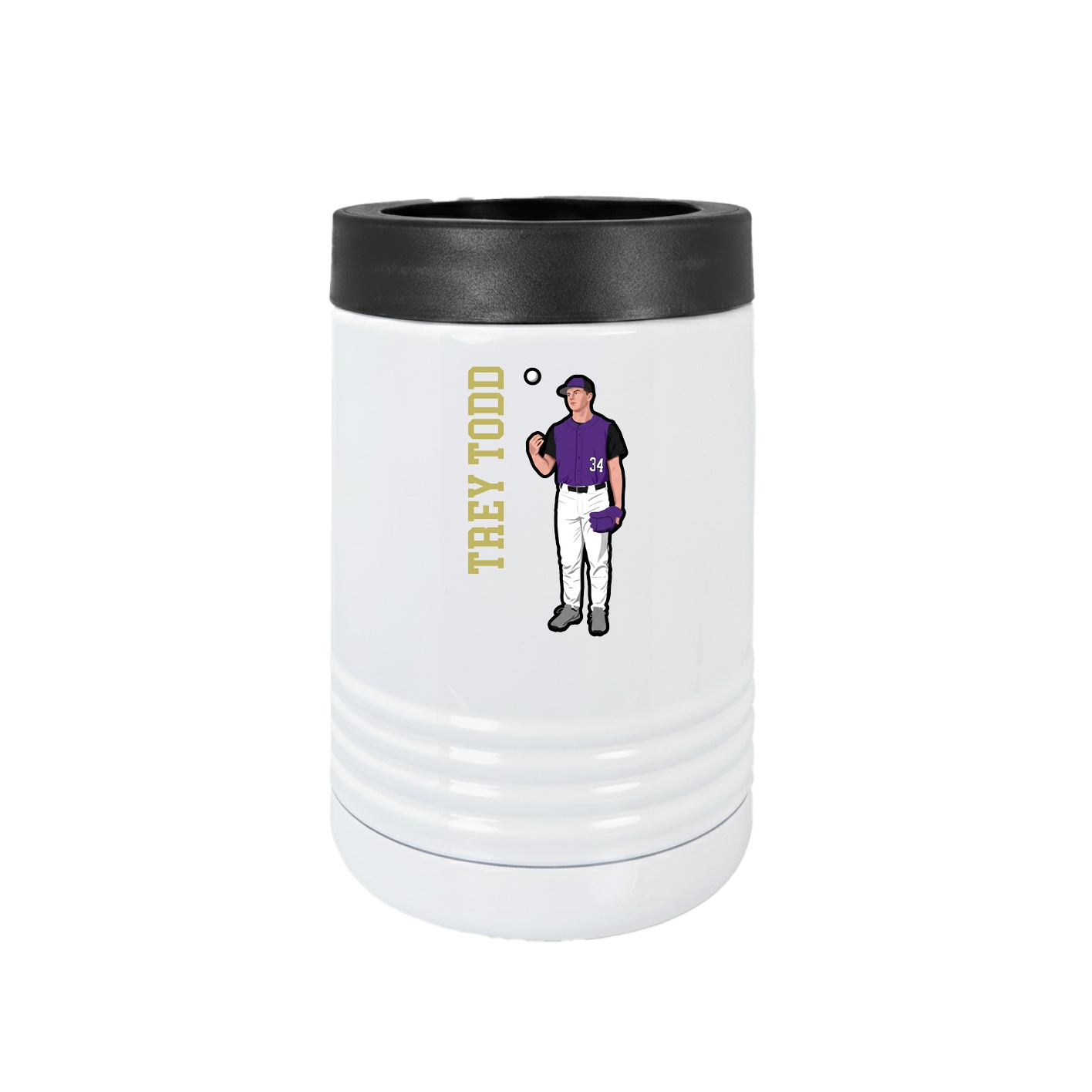 Beverage Holder — Name Vertical in White