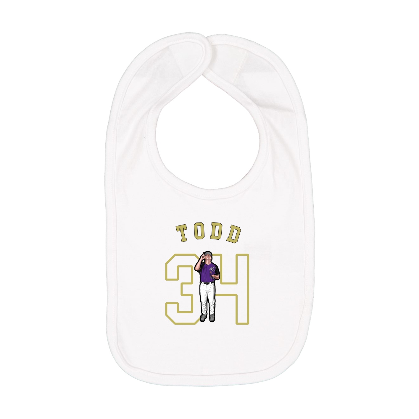 Infant Bib — Shirsey Arch in White