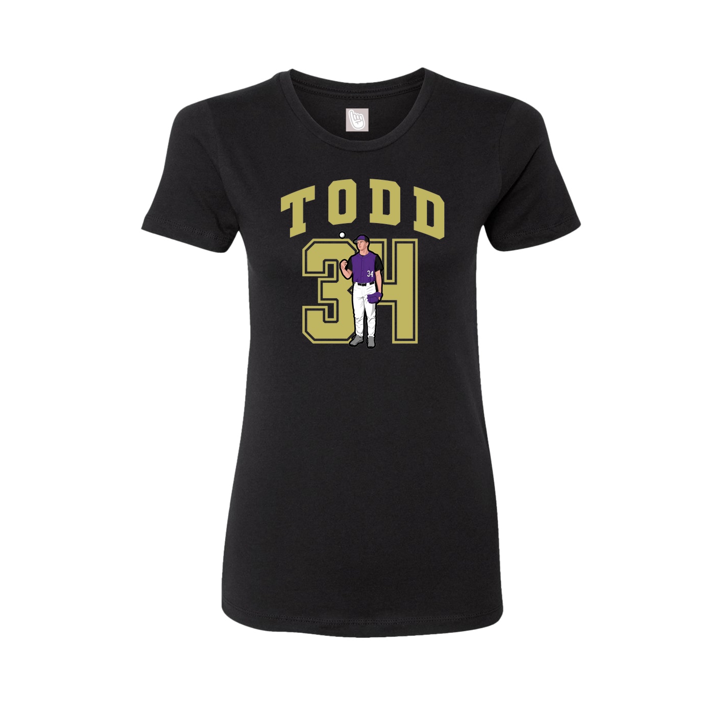 Fitted Women's Tee — Number in Black
