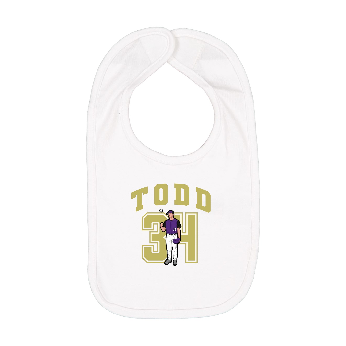 Infant Bib — Number in White