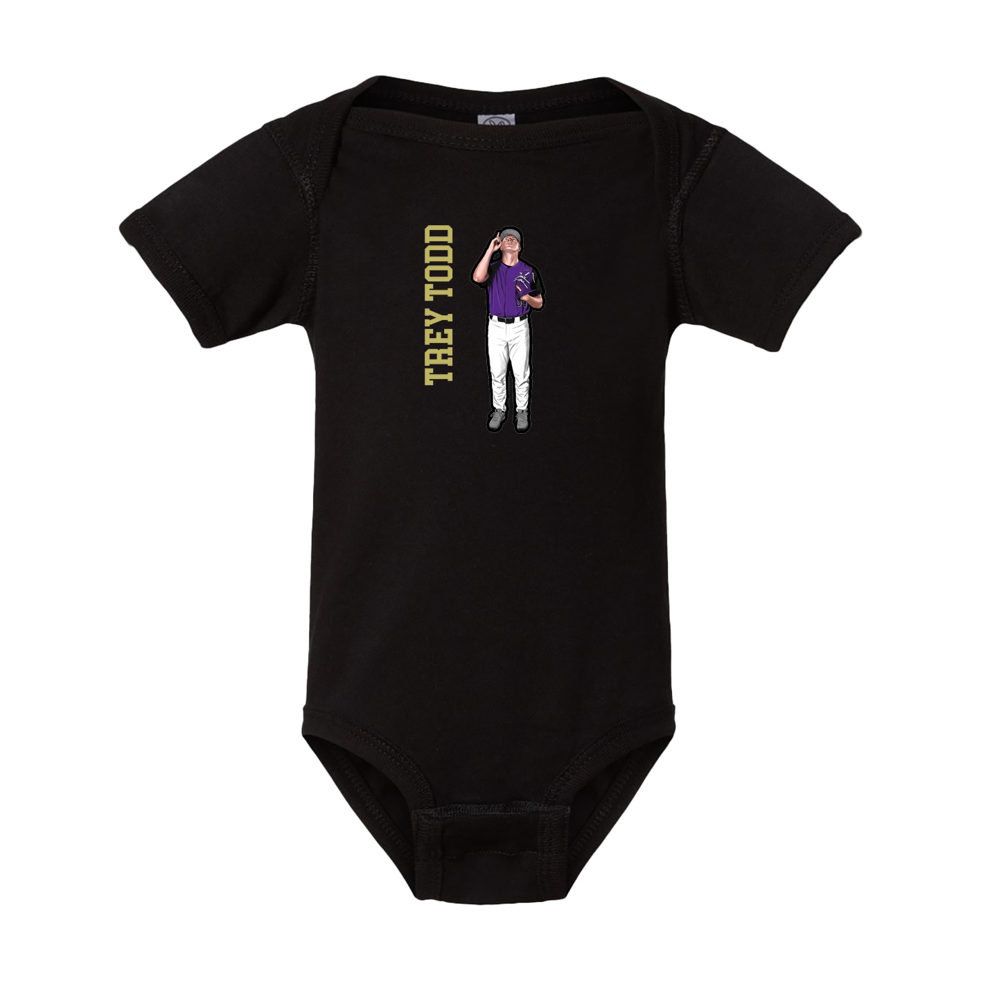 Baby Onesie — Name Vertical in Black