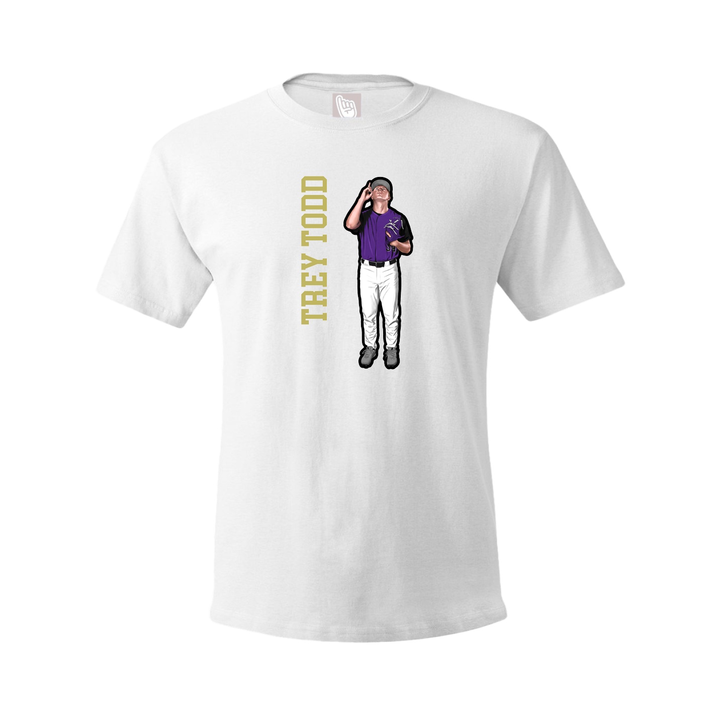 Tee — Name Vertical in White