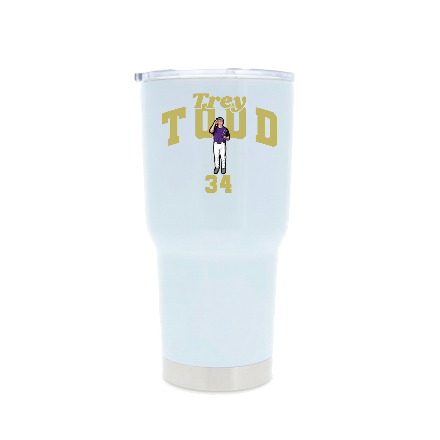 30oz Stainless Steel Tumbler — Signature Arch in White