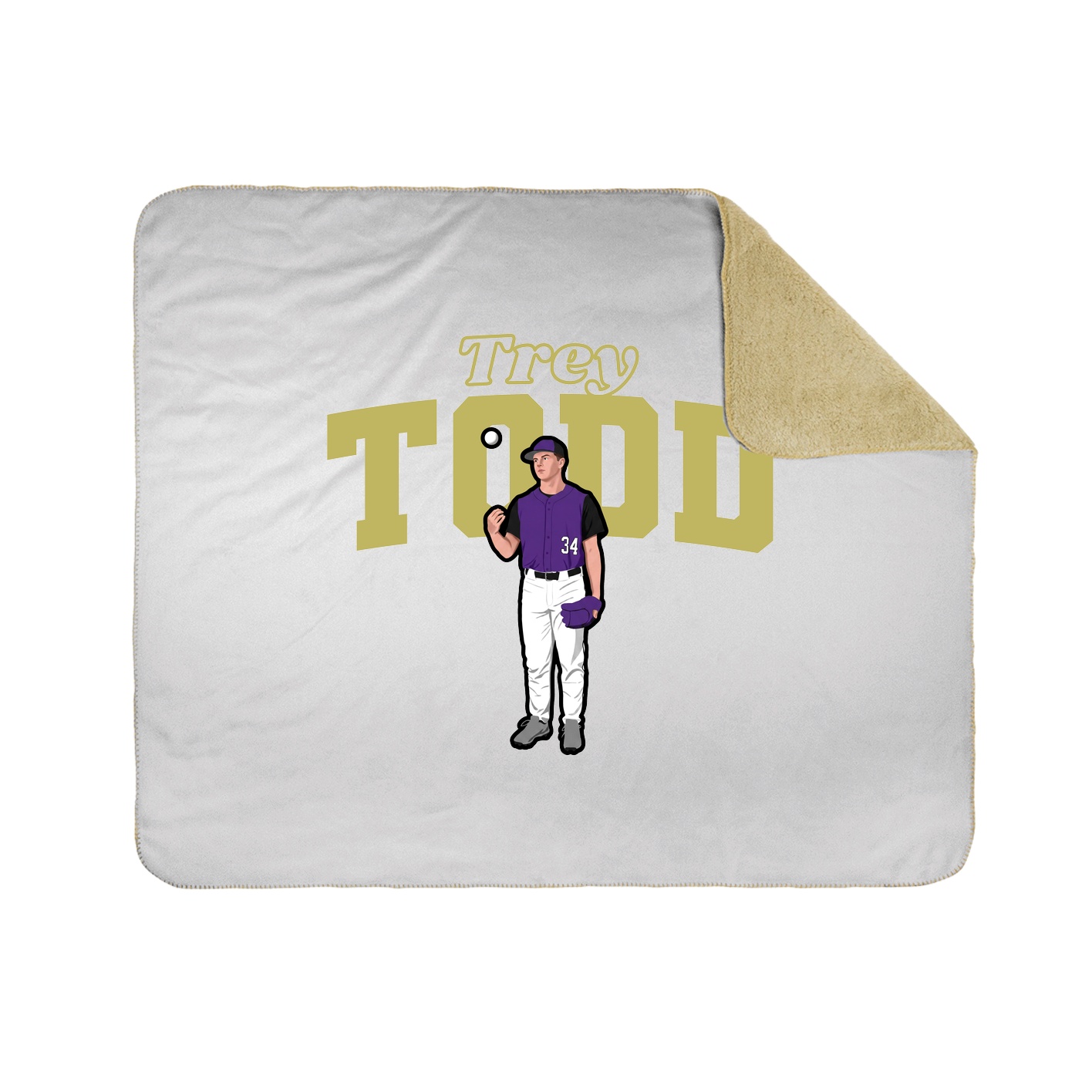 Throw Blanket — Name Arch in White