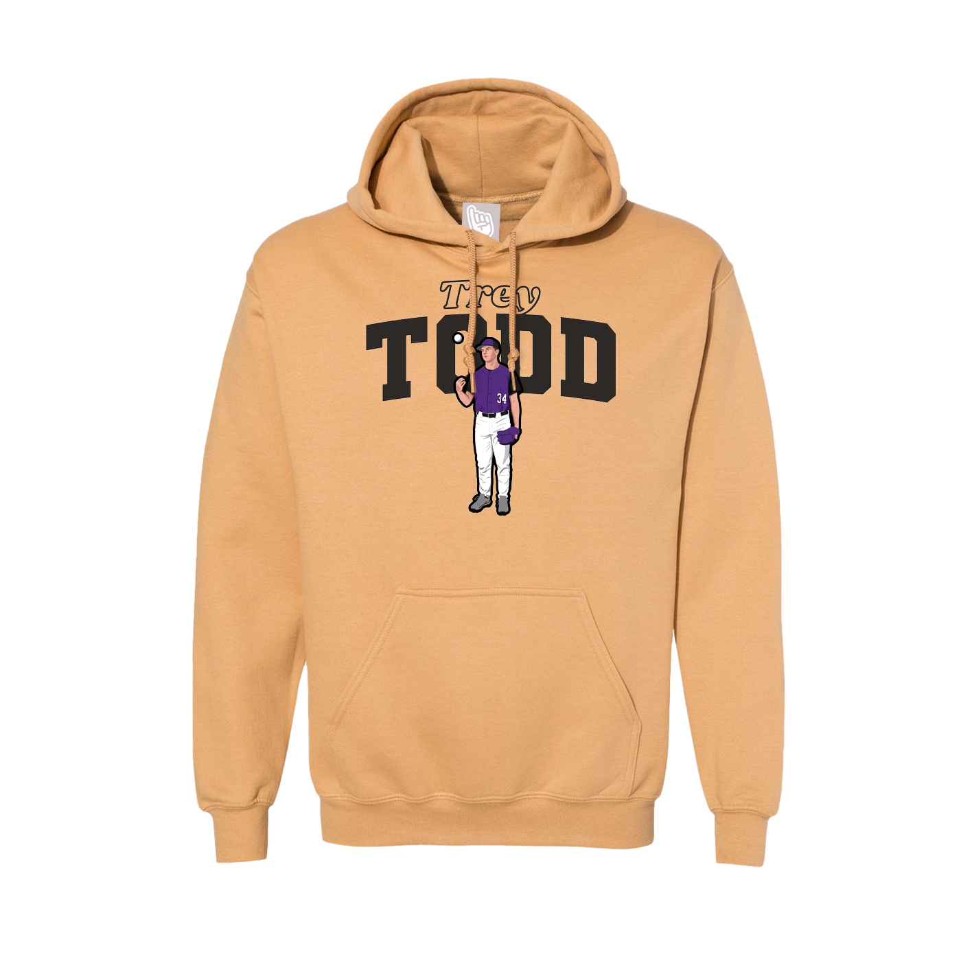 Hoodie — Name Arch in Vegas Gold