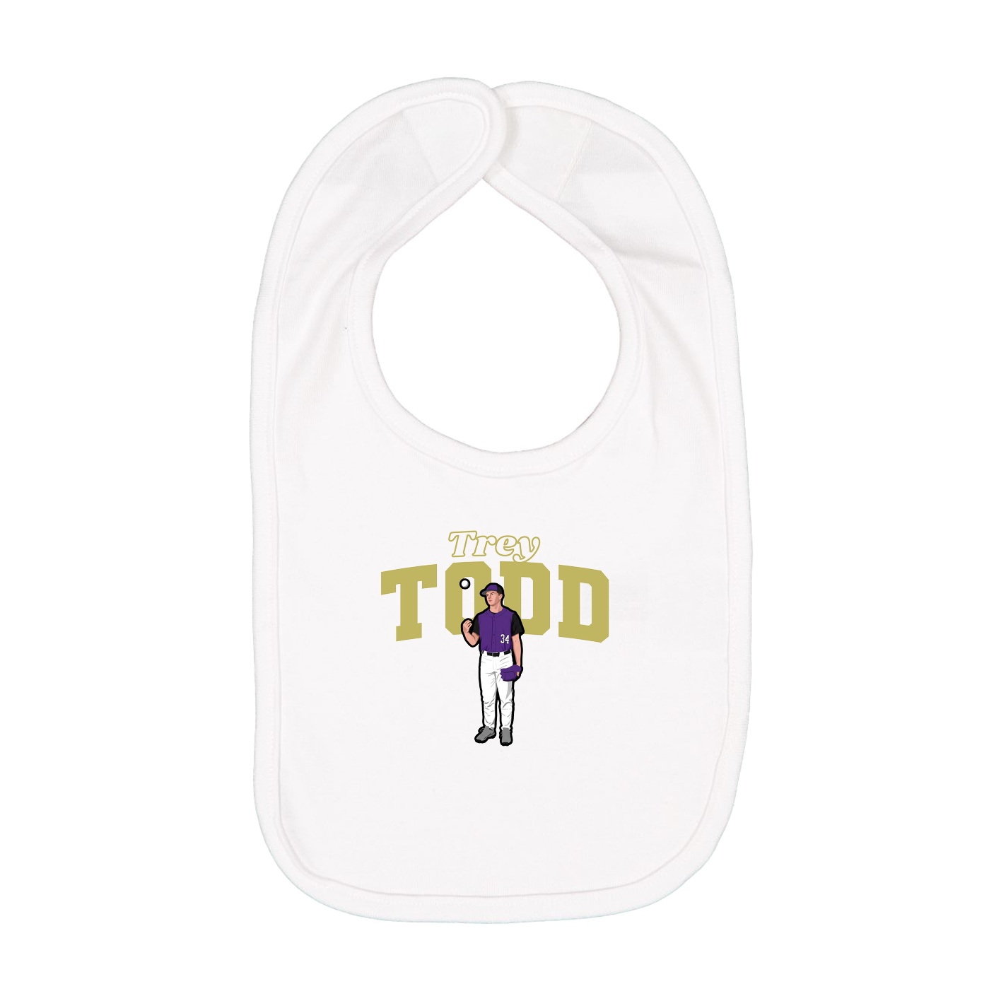 Infant Bib — Name Arch in White