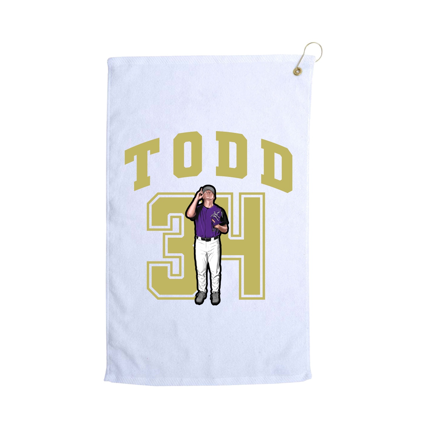 Golf Towel — Number in White