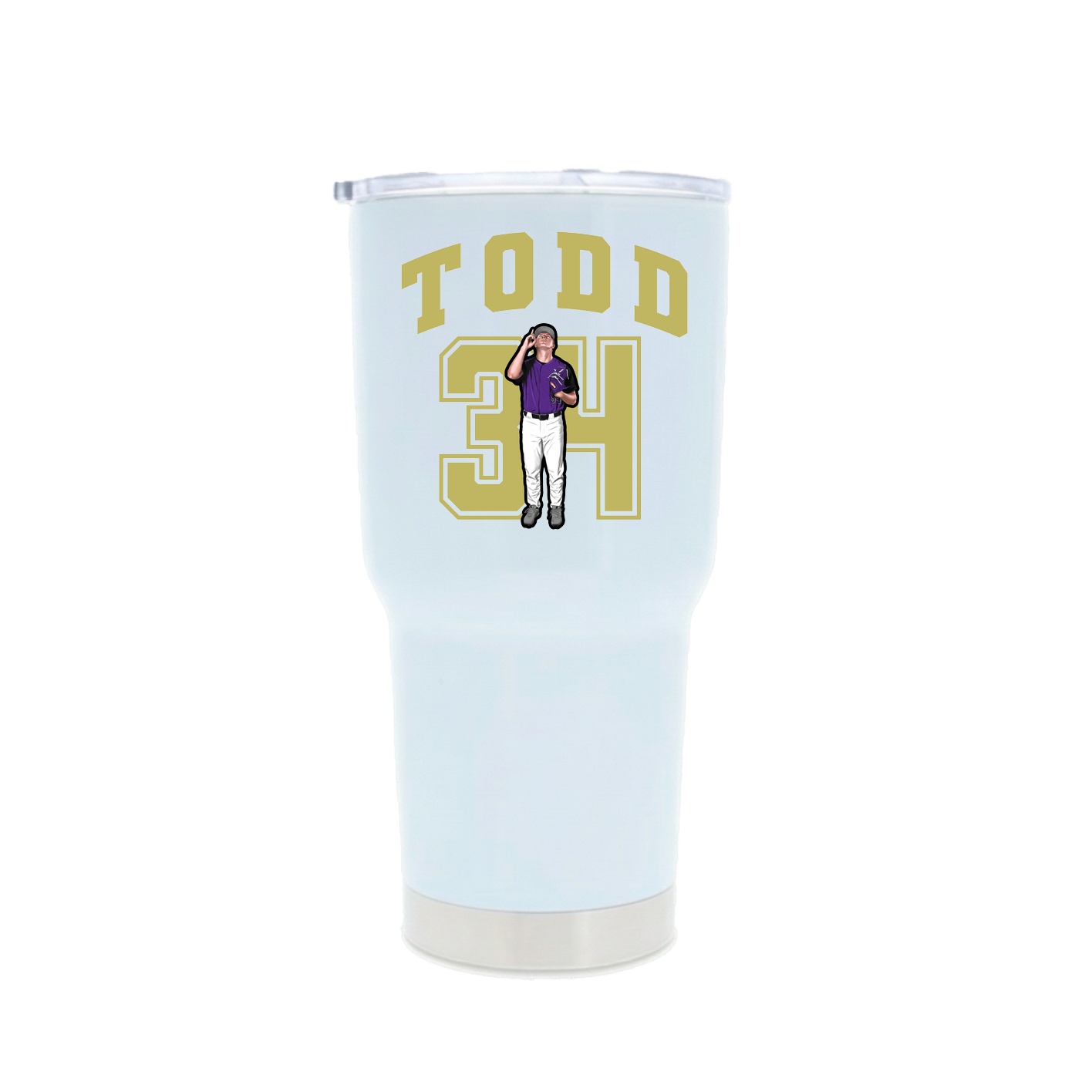 30oz Stainless Steel Tumbler — Number in White