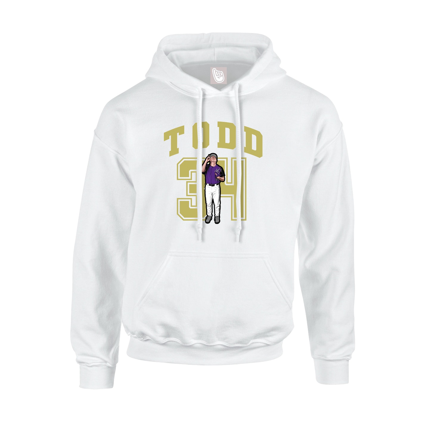 Hoodie — Number in White