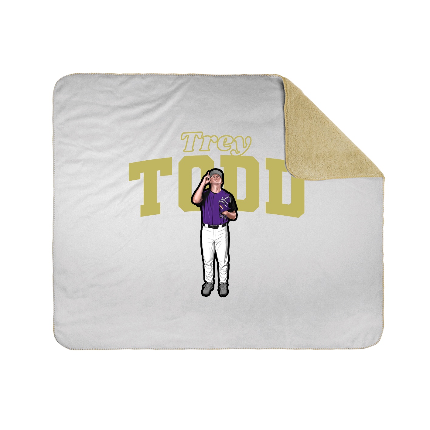 Throw Blanket — Name Arch in White
