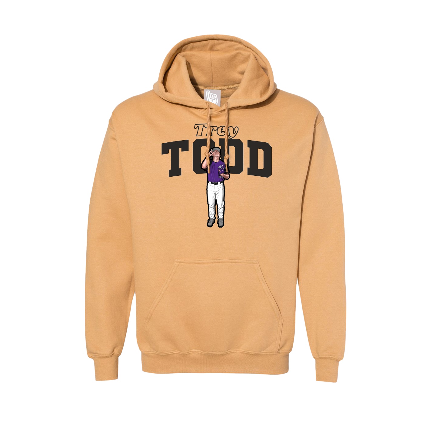 Hoodie — Name Arch in Vegas Gold
