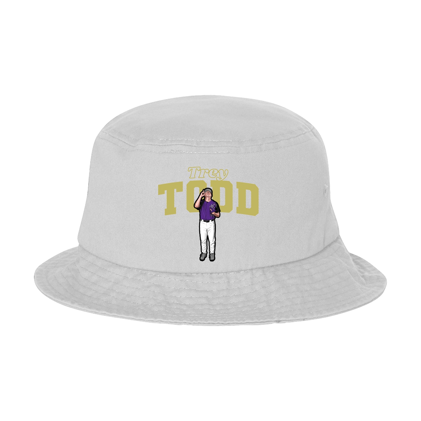 Bucket Cap — Name Arch in White
