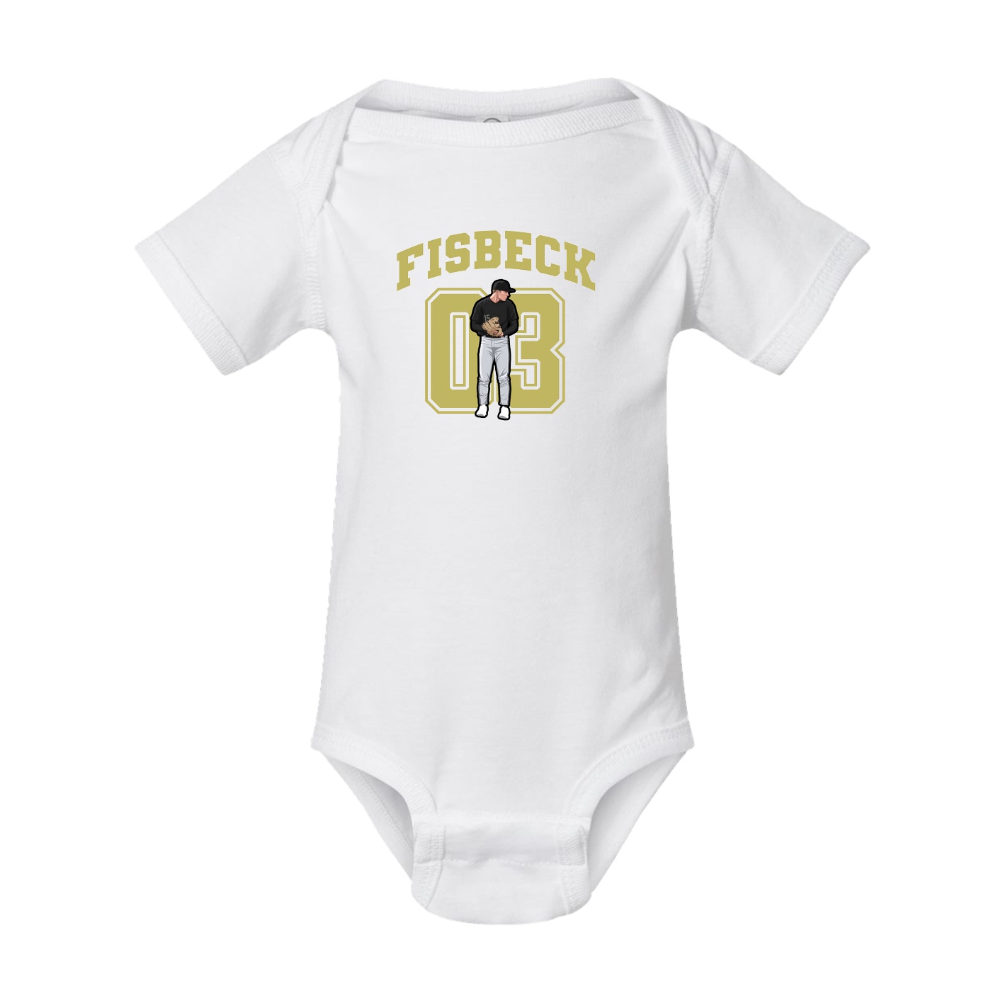 Baby Onesie — Number in White