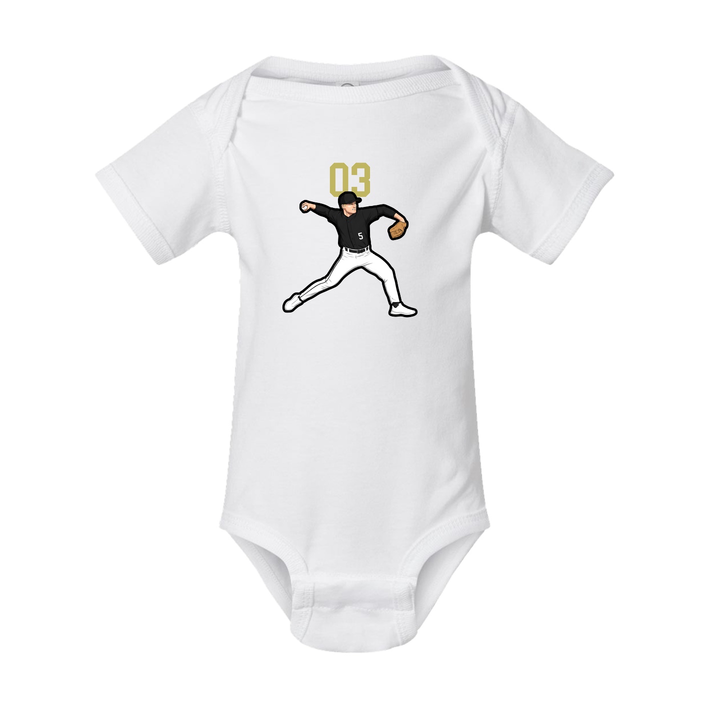 Baby Onesie — Number Top in White
