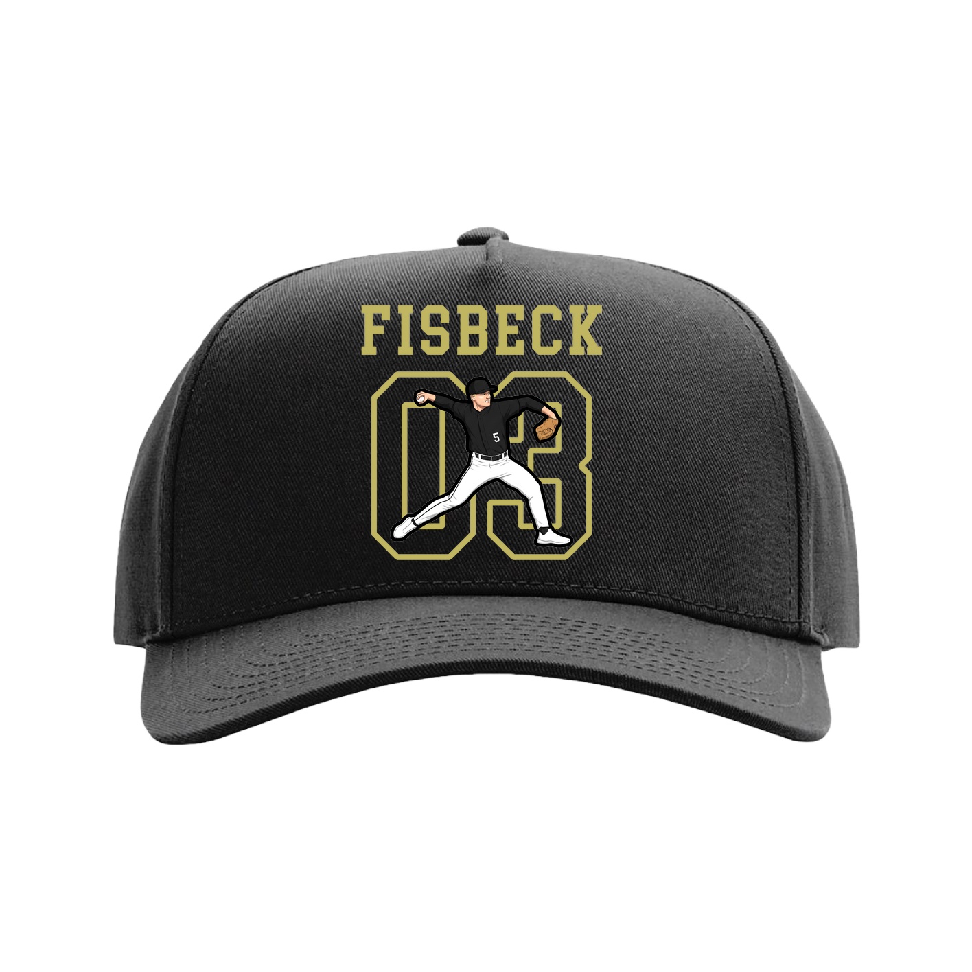 Full Fabric Five-Panel Champ Cap — Shirsey in Black