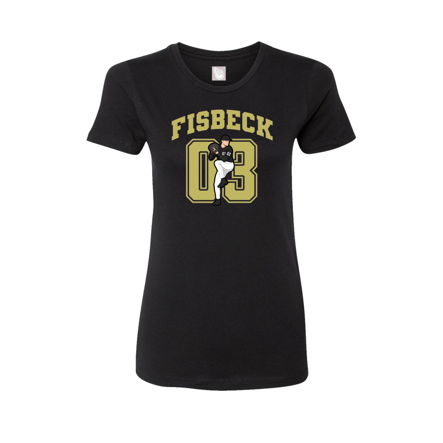 Fitted Women's Tee — Number in Black