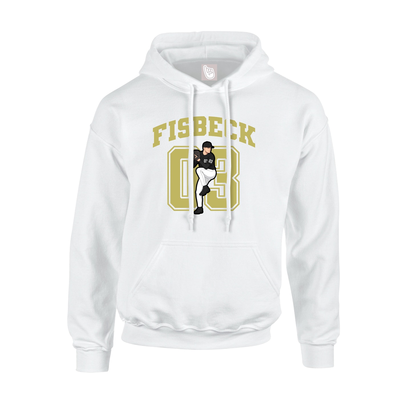 Youth Hoodie — Number in White