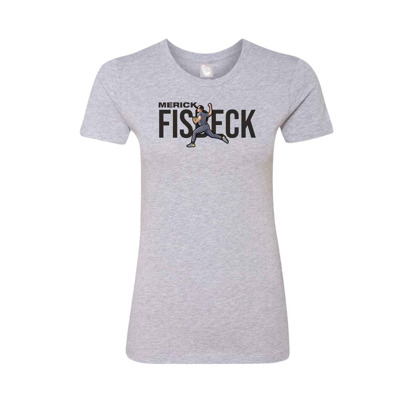 Fitted Women's Tee — Player Name in Grey